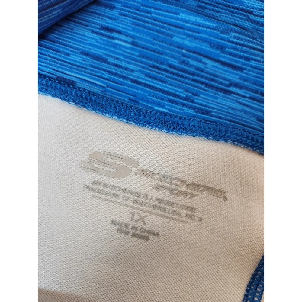 Skechers Sport Women's Blue Solid Stretch High Rise Cropped Leggings Size 1X NWT